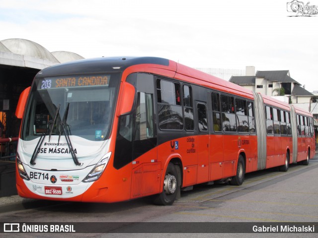 Transporte Coletivo Glória BE714 na cidade de Curitiba, Paraná, Brasil, por Gabriel Michalski. ID da foto: 9076094.