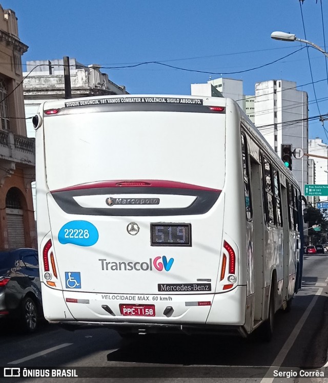 Nova Transporte 22228 na cidade de Vitória, Espírito Santo, Brasil, por Sergio Corrêa. ID da foto: 9079683.