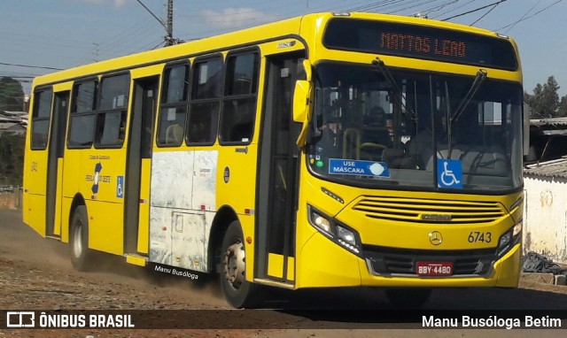 Transportes Coletivos Pérola do Oeste 6743 na cidade de Guarapuava, Paraná, Brasil, por Manu Busóloga Betim. Número da foto: #9084490.