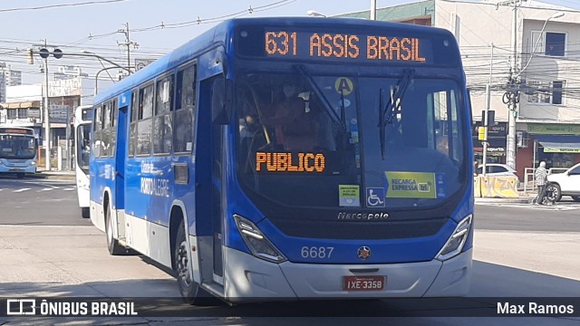 SOPAL - Sociedade de Ônibus Porto-Alegrense Ltda. 6687 na cidade de Porto Alegre, Rio Grande do Sul, Brasil, por Max Ramos. Número da foto: #9083549.