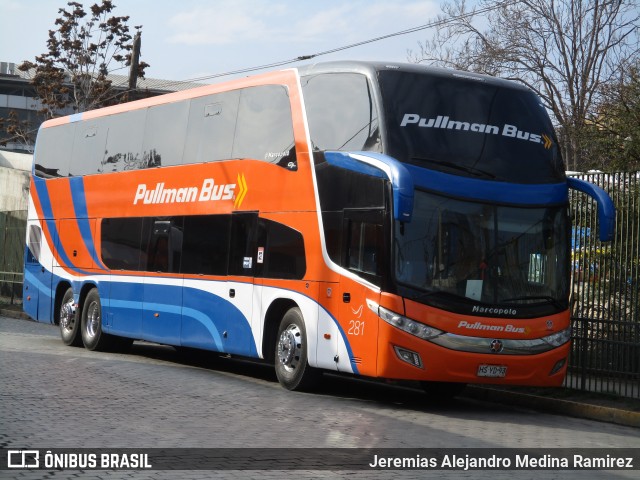 Pullman Bus 281 na cidade de Santiago, Santiago, Metropolitana de Santiago, Chile, por Jeremias Alejandro Medina Ramirez. ID da foto: 9085412.