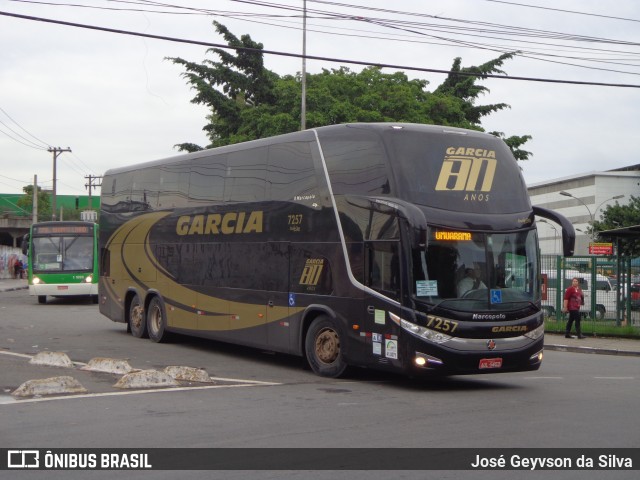 Viação Garcia 7257 na cidade de São Paulo, São Paulo, Brasil, por José Geyvson da Silva. Número da foto: #9087504.