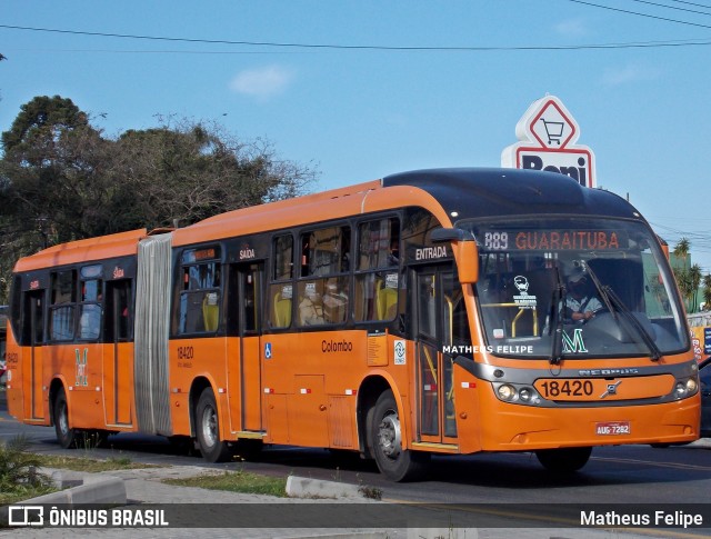 Viação Santo Ângelo 18420 na cidade de Curitiba, Paraná, Brasil, por Matheus Felipe. Número da foto: #9085560.