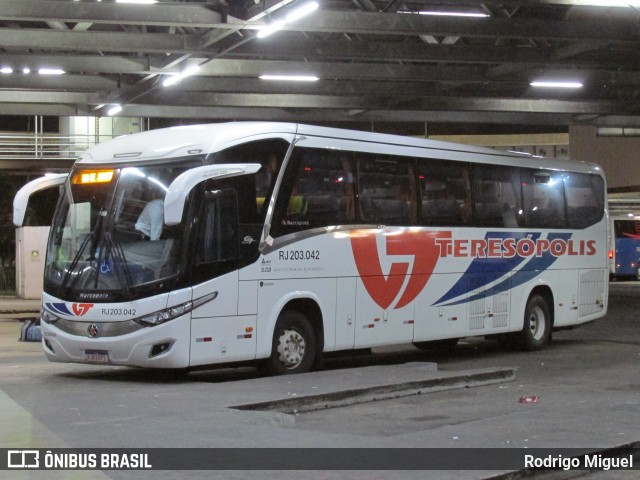 Viação Teresópolis RJ 203.042 na cidade de Rio de Janeiro, Rio de Janeiro, Brasil, por Rodrigo Miguel. ID da foto: 9088235.