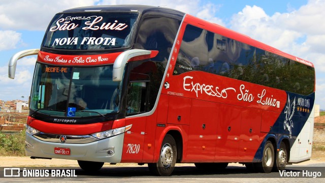 Expresso São Luiz 7820 na cidade de Caruaru, Pernambuco, Brasil, por Victor Hugo. ID da foto: 9093921.