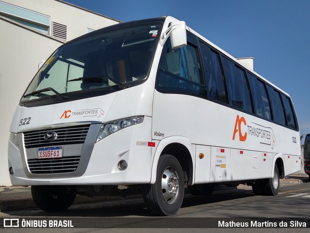 AC Transportes 522 na cidade de Piracicaba, São Paulo, Brasil, por Matheus Martins da Silva. Número da foto: #9091698.
