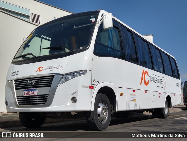 AC Transportes 522 na cidade de Piracicaba, São Paulo, Brasil, por Matheus Martins da Silva. ID da foto: 9091698.