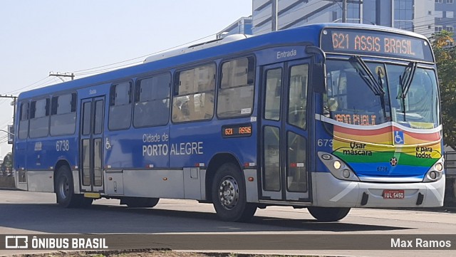 SOPAL - Sociedade de Ônibus Porto-Alegrense Ltda. 6738 na cidade de Porto Alegre, Rio Grande do Sul, Brasil, por Max Ramos. Número da foto: #9092202.