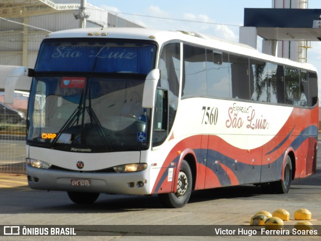 Expresso São Luiz 7560 na cidade de Goiânia, Goiás, Brasil, por Victor Hugo  Ferreira Soares. Número da foto: #9042428.