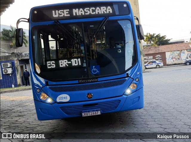Viação Praia Sol 12245 na cidade de Vila Velha, Espírito Santo, Brasil, por Kaique Passos. Número da foto: #9042955.