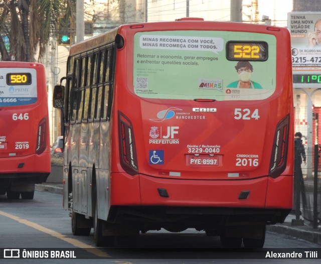 TUSMIL - Transporte Urbano São Miguel 524 na cidade de Juiz de Fora, Minas Gerais, Brasil, por Alexandre Tilli. Número da foto: #9096951.