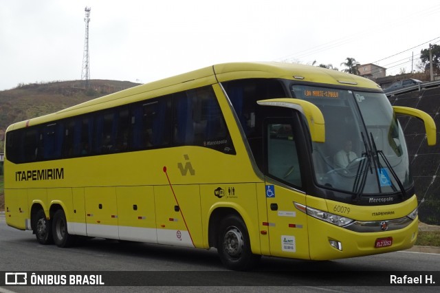 Viação Itapemirim 60079 na cidade de Barra do Piraí, Rio de Janeiro, Brasil, por Rafael H.. ID da foto: 9100148.