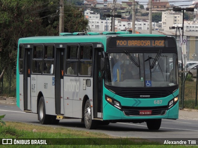 TUSMIL - Transporte Urbano São Miguel 687 na cidade de Juiz de Fora, Minas Gerais, Brasil, por Alexandre Tilli. Número da foto: #9098812.