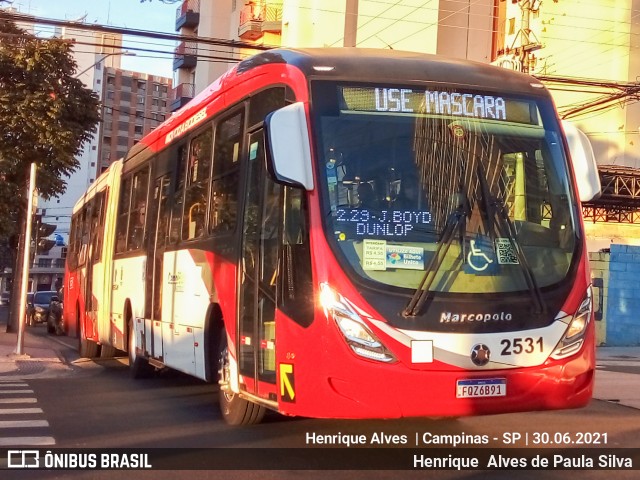 Expresso CampiBus 2531 na cidade de Campinas, São Paulo, Brasil, por Henrique Alves de Paula Silva. Número da foto: #9097882.