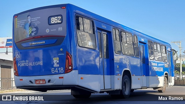 Nortran Transportes Coletivos 6418 na cidade de Porto Alegre, Rio Grande do Sul, Brasil, por Max Ramos. Número da foto: #9104311.