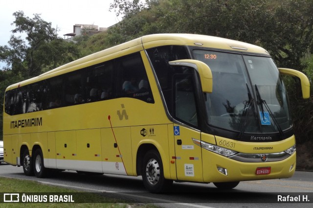 Viação Itapemirim 60631 na cidade de Barra do Piraí, Rio de Janeiro, Brasil, por Rafael H.. ID da foto: 9105764.