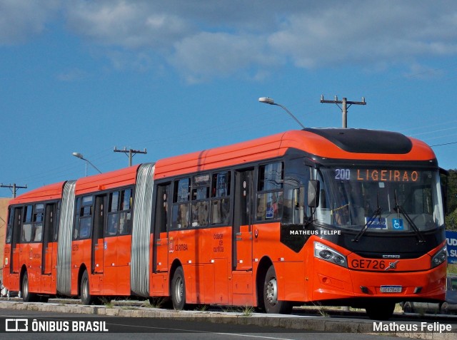 Viação Cidade Sorriso GE726 na cidade de Curitiba, Paraná, Brasil, por Matheus Felipe. ID da foto: 9106980.