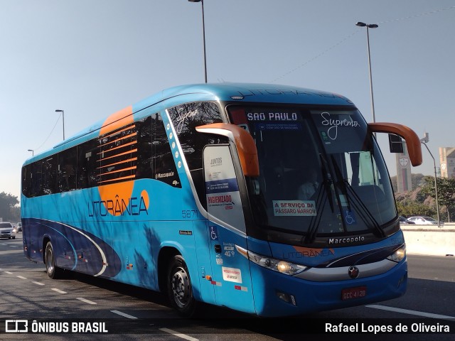 Litorânea Transportes Coletivos 5871 na cidade de São Paulo, São Paulo, Brasil, por Rafael Lopes de Oliveira. Número da foto: #9109746.
