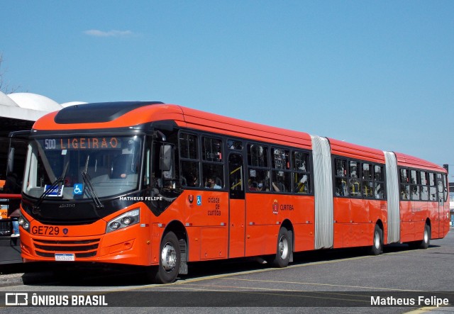 Viação Cidade Sorriso GE729 na cidade de Curitiba, Paraná, Brasil, por Matheus Felipe. ID da foto: 9106984.