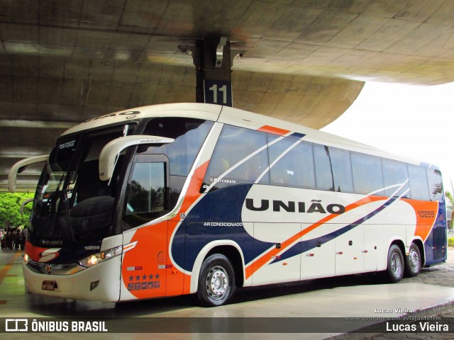 Expresso União 10259 na cidade de Uberlândia, Minas Gerais, Brasil, por Lucas Vieira. ID da foto: 9111482.