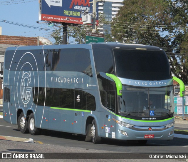 Viação Garcia 8623 na cidade de Ponta Grossa, Paraná, Brasil, por Gabriel Michalski. ID da foto: 9111469.