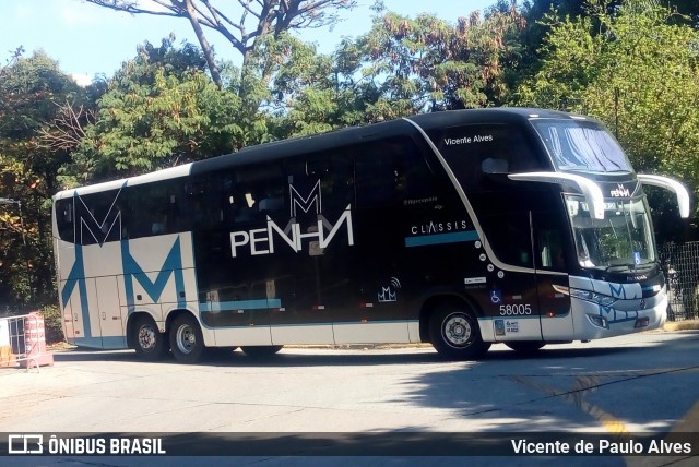 Empresa de Ônibus Nossa Senhora da Penha 58005 na cidade de São Paulo, São Paulo, Brasil, por Vicente de Paulo Alves. ID da foto: 9111457.