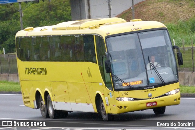 Viação Itapemirim 5707 na cidade de São José dos Campos, São Paulo, Brasil, por Everaldo Bordini. ID da foto: 9113474.