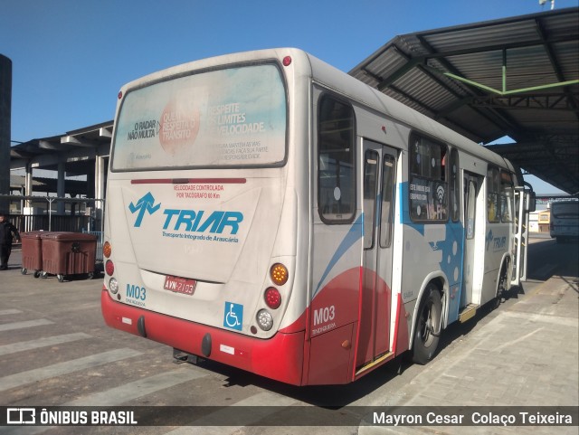 Viação Tindiquera M03 na cidade de Araucária, Paraná, Brasil, por Mayron Cesar  Colaço Teixeira. ID da foto: 9112784.