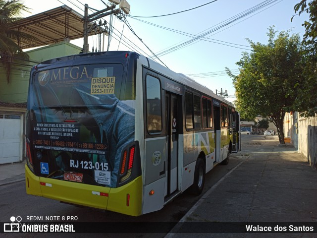 Viação Nilopolitana RJ 123.015 na cidade de Nova Iguaçu, Rio de Janeiro, Brasil, por Walace dos Santos. ID da foto: 9112841.