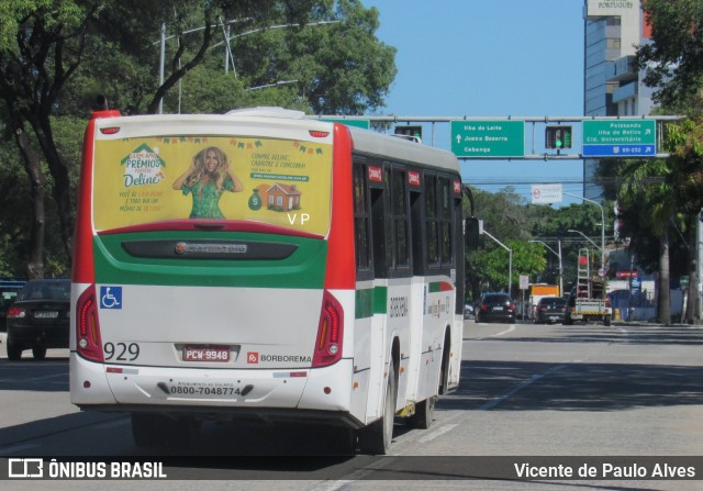 Borborema Imperial Transportes 929 na cidade de Recife, Pernambuco, Brasil, por Vicente de Paulo Alves. ID da foto: 9116223.