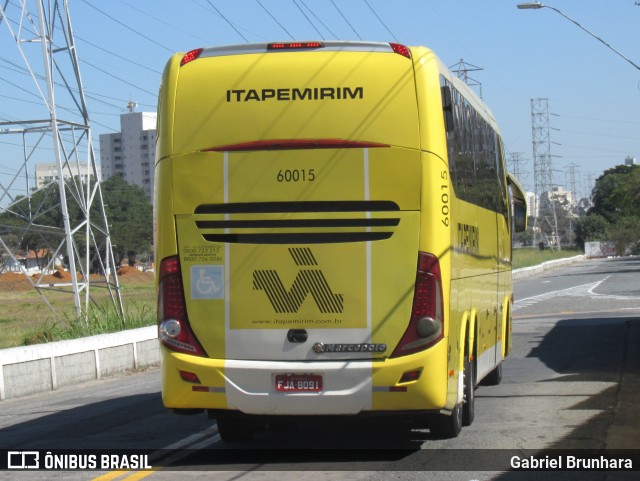 Viação Itapemirim 60015 na cidade de São José dos Campos, São Paulo, Brasil, por Gabriel Brunhara. ID da foto: 9117390.