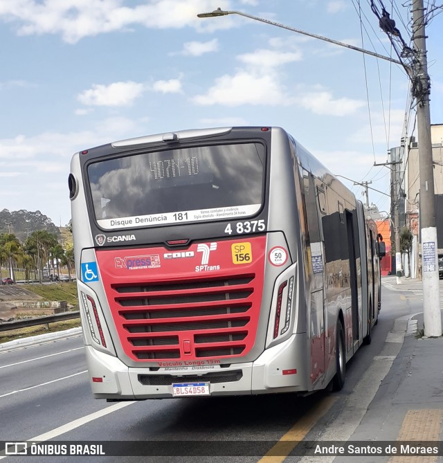 Express Transportes Urbanos Ltda 4 8375 na cidade de São Paulo, São Paulo, Brasil, por Andre Santos de Moraes. ID da foto: 9118190.