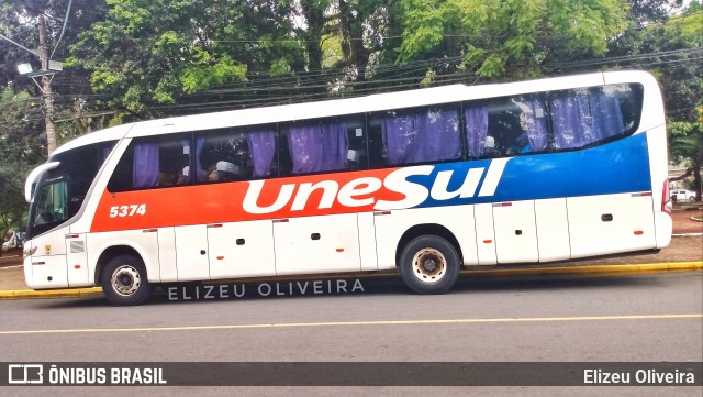 Unesul de Transportes 5374 na cidade de Gravataí, Rio Grande do Sul, Brasil, por Elizeu Oliveira. ID da foto: 9121587.