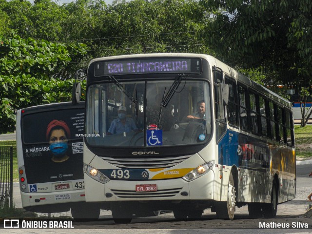 Transcol - Transportes Coletivos Ltda. 493 na cidade de Recife, Pernambuco, Brasil, por Matheus Silva. ID da foto: 9121845.