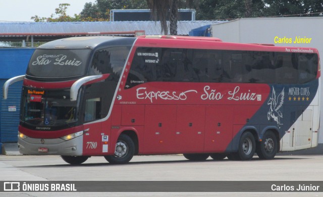Expresso São Luiz 7780 na cidade de Goiânia, Goiás, Brasil, por Carlos Júnior. Número da foto: #9120133.