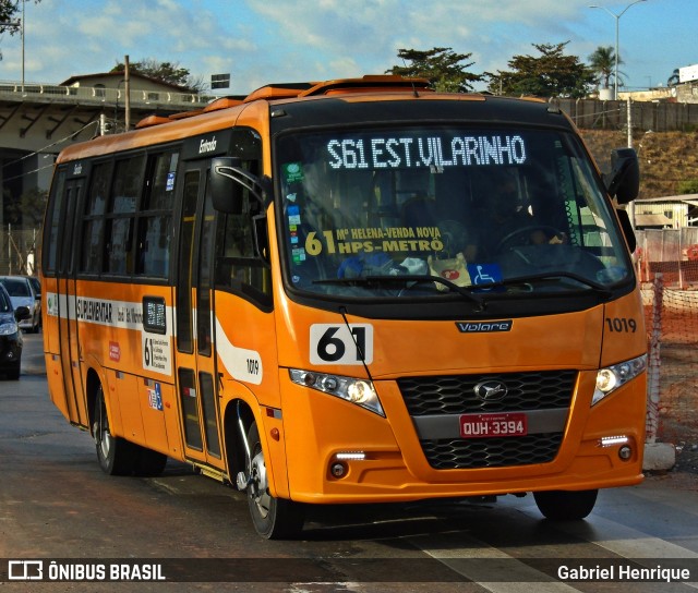 Transporte Suplementar de Belo Horizonte 1019 na cidade de Belo Horizonte, Minas Gerais, Brasil, por Gabriel Henrique. ID da foto: 9124238.