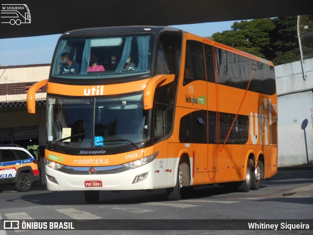 UTIL - União Transporte Interestadual de Luxo 11513 na cidade de Belo Horizonte, Minas Gerais, Brasil, por Whitiney Siqueira. ID da foto: 9122963.