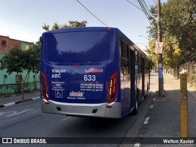 Auto Viação ABC 633 na cidade de Diadema, São Paulo, Brasil, por Welton Xavier. ID da foto: 9122540.