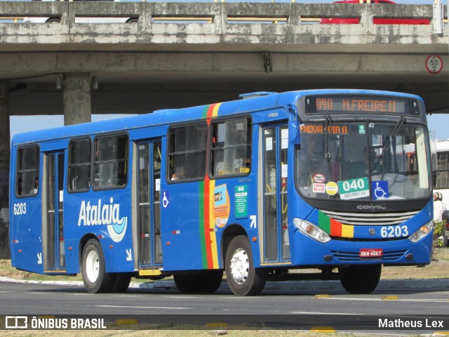 Viação Atalaia Transportes 6203 na cidade de Aracaju, Sergipe, Brasil, por Matheus Lex. ID da foto: 9044459.