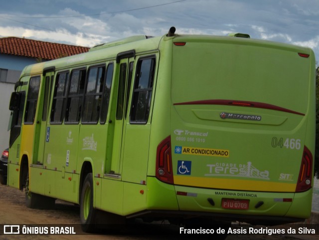 Transcol Transportes Coletivos 04466 na cidade de Teresina, Piauí, Brasil, por Francisco de Assis Rodrigues da Silva. Número da foto: #9046223.
