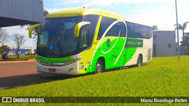 Expresso Princesa dos Campos 6469 na cidade de Toledo, Paraná, Brasil, por Manu Busóloga Betim. ID da foto: 9044561.