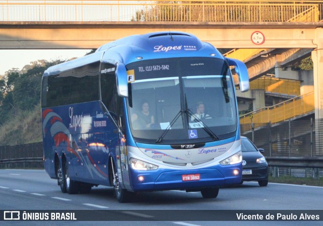 Lopes Turismo 1005 na cidade de Santa Isabel, São Paulo, Brasil, por Vicente de Paulo Alves. ID da foto: 9126660.