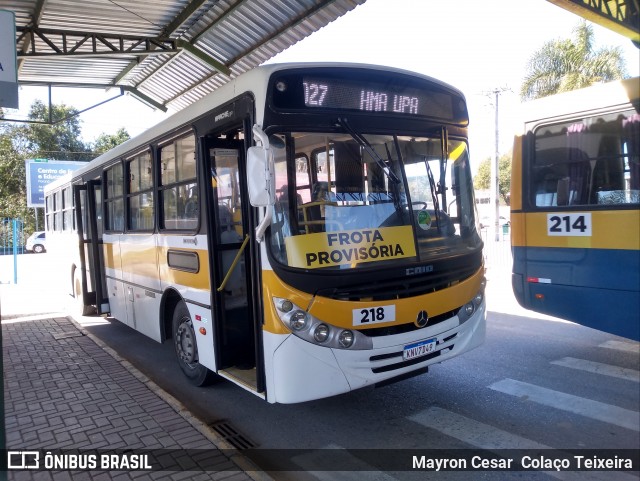 Francovig Transportes Coletivos 218 na cidade de Araucária, Paraná, Brasil, por Mayron Cesar  Colaço Teixeira. ID da foto: 9125508.