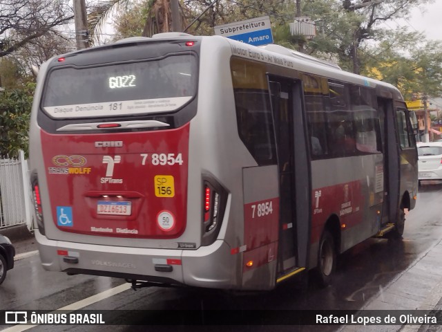 Transwolff Transportes e Turismo 7 8954 na cidade de São Paulo, São Paulo, Brasil, por Rafael Lopes de Oliveira. Número da foto: #9127392.