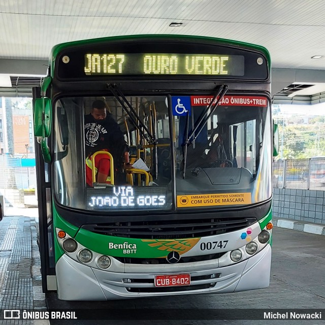 BBTT - Benfica Barueri Transporte e Turismo 00747 na cidade de Jandira, São Paulo, Brasil, por Michel Nowacki. Número da foto: #9130073.
