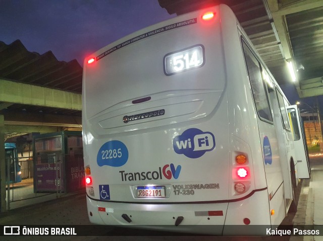 Nova Transporte 22285 na cidade de Vila Velha, Espírito Santo, Brasil, por Kaique Passos. ID da foto: 9129378.