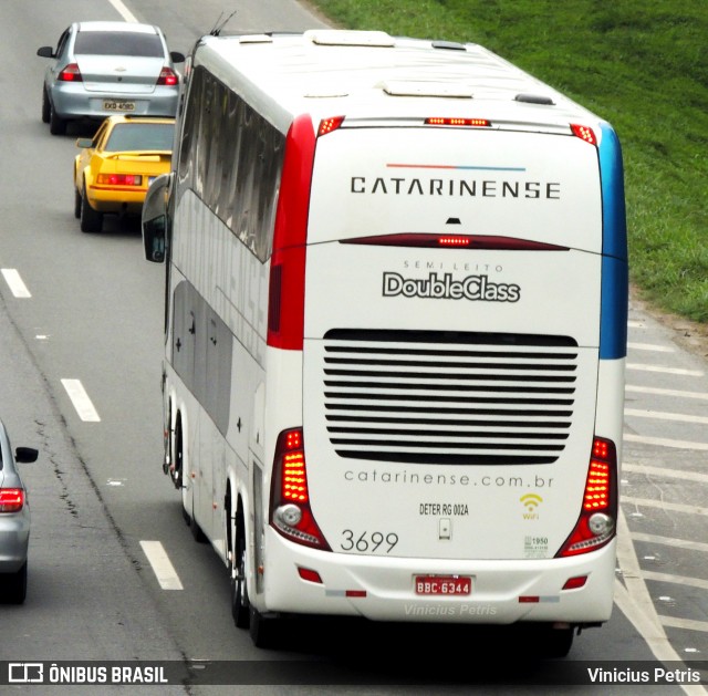 Auto Viação Catarinense 3699 na cidade de Joinville, Santa Catarina, Brasil, por Vinicius Petris. ID da foto: 9048467.