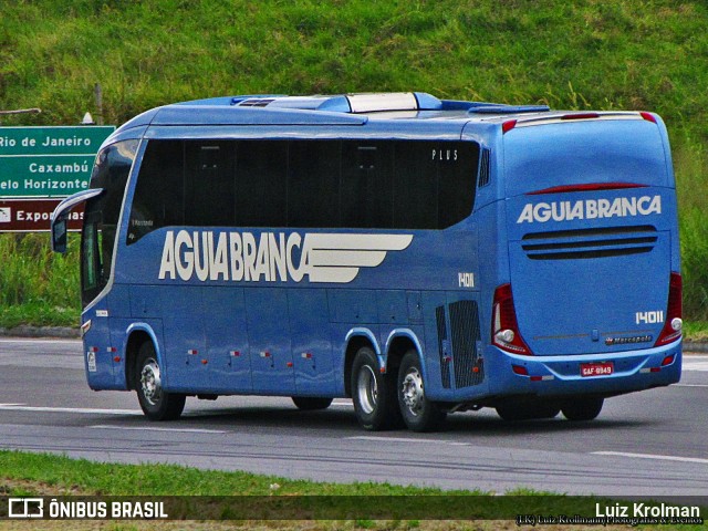 Viação Águia Branca 14011 na cidade de Juiz de Fora, Minas Gerais, Brasil, por Luiz Krolman. Número da foto: #9048085.