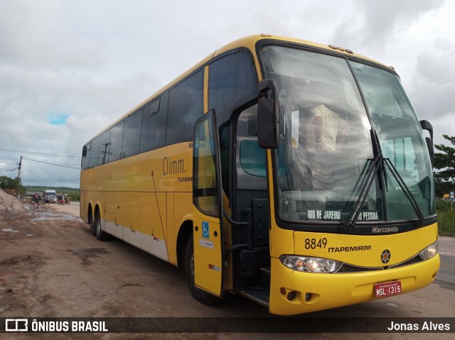 Viação Itapemirim 8849 na cidade de Goiana, Pernambuco, Brasil, por Jonas Alves. ID da foto: 9049508.