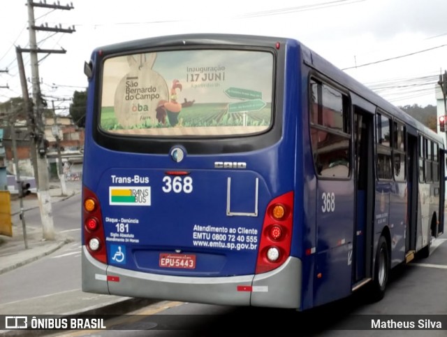 Trans Bus Transportes Coletivos 368 na cidade de São Bernardo do Campo, São Paulo, Brasil, por Matheus Silva. ID da foto: 9053276.